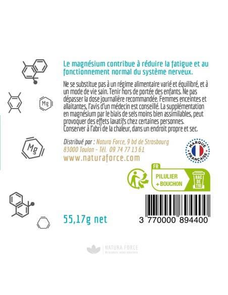Magésium - gélules - Natura Force