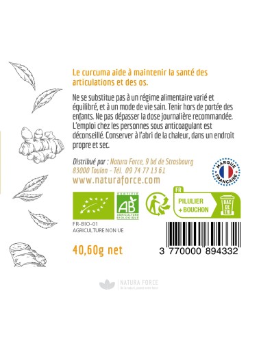 Curcuma bio - gélules - Natura Force