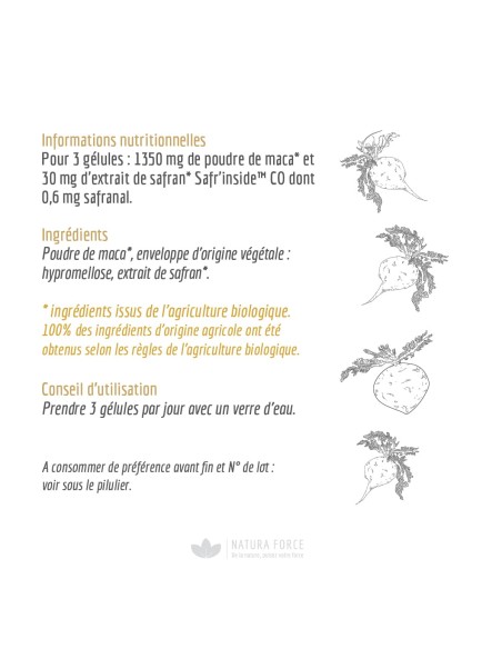 Maca bio du Pérou - gélules - Natura Force