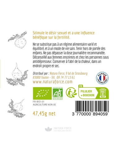 Maca bio du Pérou - gélules - Natura Force